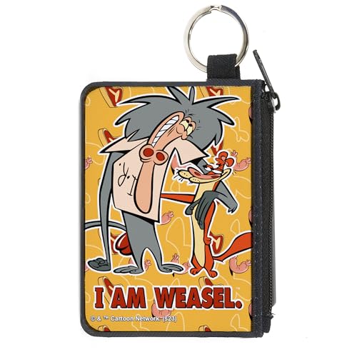 Buckle-Down Warner Bros. Animation Zip Around Wallet I Am Weasel IR Baboon Pose and Title Logo Yellows, Canvas, gelb, X-SMALL, Casual von Buckle-Down