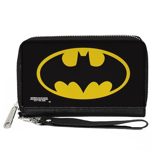 DC Comics Batman-Klassiker-Logo-Schwarz-Zip in der Kupplungs-Geldbeutel DC Comics Batman-Klassiker-Logo-Schwarz-Zip in der Kupplungs-Geldbeutel von Buckle-Down