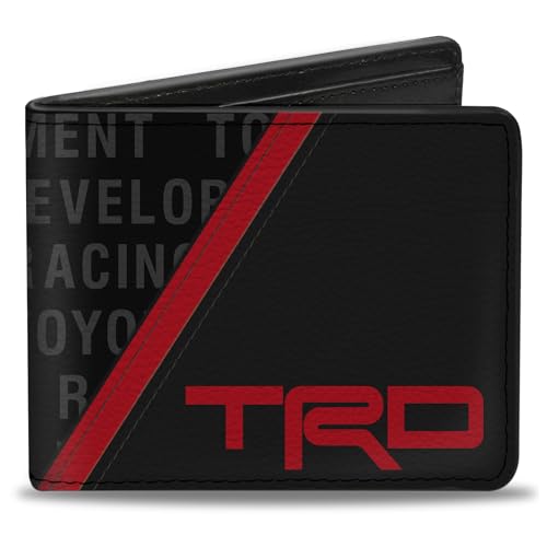Toyota Geldbörse, Bifold, TRD Logo und Toyota Racing Development Text Stripe Schwarz Rot, Veganes Leder, Schwarz, 4.0" x 3.5", Casual Toyota Geldbörse, Bifold, TRD Logo und Toyota Racing Development Text Stripe Schwarz Rot, Veganes Leder, Schwarz, 4.0" x 3.5", Casual von Buckle-Down