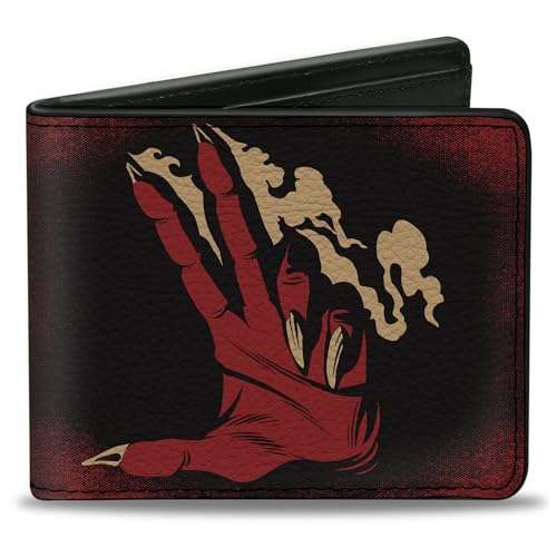 Wizards of the Coast Wallet Bifold Dungeons and Dragons Finger of Death Signal Black Red Tan, Veganes Leder, Rot/Ausflug, einfarbig (Getaway Solids), 4.0" x 3.5", Casual von Buckle-Down