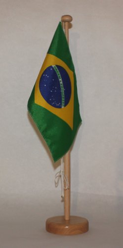 Buddel-Bini Brasilien Tischflagge 15x25 cm in Profiqualität, nur Tischflagge von Buddel-Bini