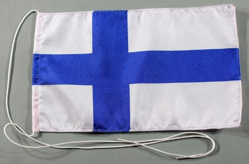 Buddel-Bini Finnland 15x25 cm Tischflagge in Profi - Qualität Tischfahne Autoflagge Bootsflagge Motorradflagge Mopedflagge von Buddel-Bini