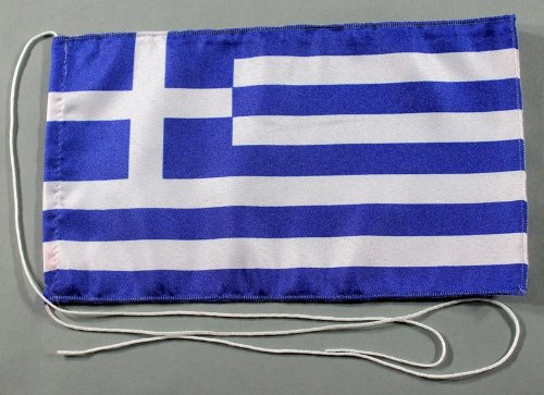 Buddel-Bini Griechenland 15x25 cm Tischflagge in Profi - Qualität Tischfahne Autoflagge Bootsflagge Motorradflagge Mopedflagge von Buddel-Bini