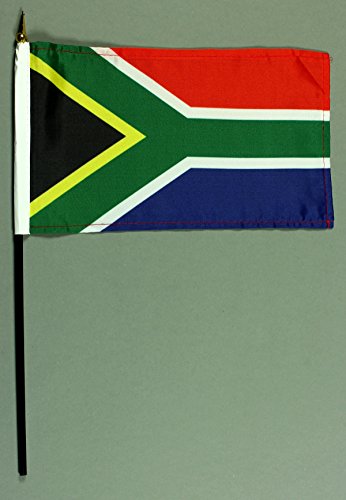 Buddel-Bini Handflagge Tischflagge Südafrika 15x25 cm mit 37 cm Mast aus PVC-Rohr, ohne Ständerfuß von Buddel-Bini