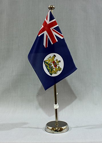 Buddel-Bini Hongkong Hong Kong bis 1997 15x25 cm Tischflagge (CH) mit 42 cm Chrom Tischflaggenständer, edle Ausführung von Buddel-Bini