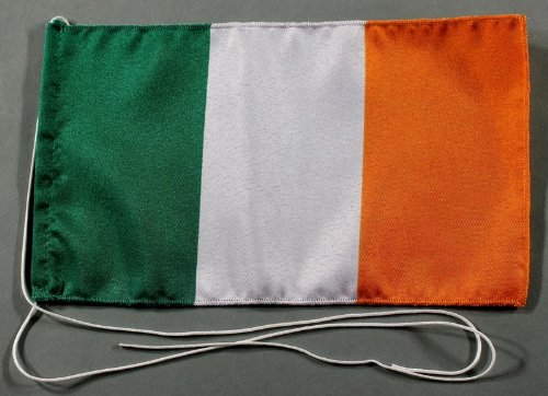 Buddel-Bini Irland 15x25 cm Tischflagge in Profi - Qualität Tischfahne Autoflagge Bootsflagge Motorradflagge Mopedflagge von Buddel-Bini