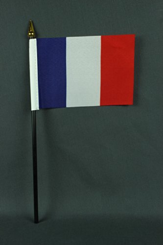Buddel-Bini Kleine Tischflagge Frankreich 15x10 cm mit 30 cm Mast aus PVC-Rohr, ohne Ständerfuß von Buddel-Bini