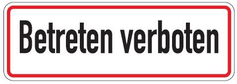 Buddel Bini Qualitäts - Aluminium Schild Betreten verboten 120x350 mm geprägtes Aluschild 0,6 mm Alu Buddel Bini Qualitäts - Aluminium Schild Betreten verboten 120x350 mm geprägtes Aluschild 0,6 mm Alu von Buddel Bini