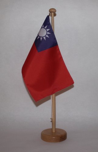 Buddel Bini Taiwan Tischflagge 15x25 cm in Profiqualität, nur Tischflagge von Buddel Bini