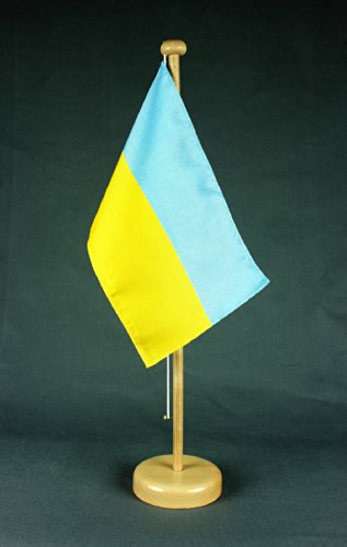 Buddel Bini Ukraine Tischflagge 15x25 cm in Profiqualität, mit 42 cm Massivholz - Tischständer Buddel Bini Ukraine Tischflagge 15x25 cm in Profiqualität, mit 42 cm Massivholz - Tischständer von Buddel Bini