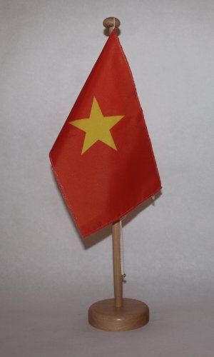 Buddel Bini Vietnam Tischflagge 15x25 cm in Profiqualität, mit 42 cm Massivholz - Tischständer Buddel Bini Vietnam Tischflagge 15x25 cm in Profiqualität, mit 42 cm Massivholz - Tischständer von Buddel Bini