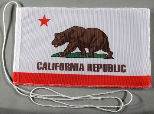 Kalifornien USA Bundesstaat 15x25 cm Tischflagge in Profi - Qualität Tischfahne Autoflagge Bootsflagge Motorradflagge Mopedflagge von Buddel-Bini