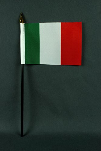 Buddel Bini Kleine Tischflagge Italien 15x10 cm mit 30 cm Mast aus PVC-Rohr, ohne Ständerfuß von Buddel Bini