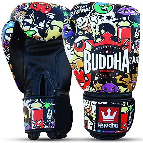 Buddha Fight Wear – Fantasy Zippy Boxhandschuhe – Muay Thai – Kickboxen – hochwertiges Kunstleder – geruchshemmender Innenstoff – verstärkte Nähte – Mehrfarbig – Größe 14 Oz Buddha Fight Wear – Fantasy Zippy Boxhandschuhe – Muay Thai – Kickboxen – hochwertiges Kunstleder – geruchshemmender Innenstoff – verstärkte Nähte – Mehrfarbig – Größe 14 Oz von Buddha Fight Wear