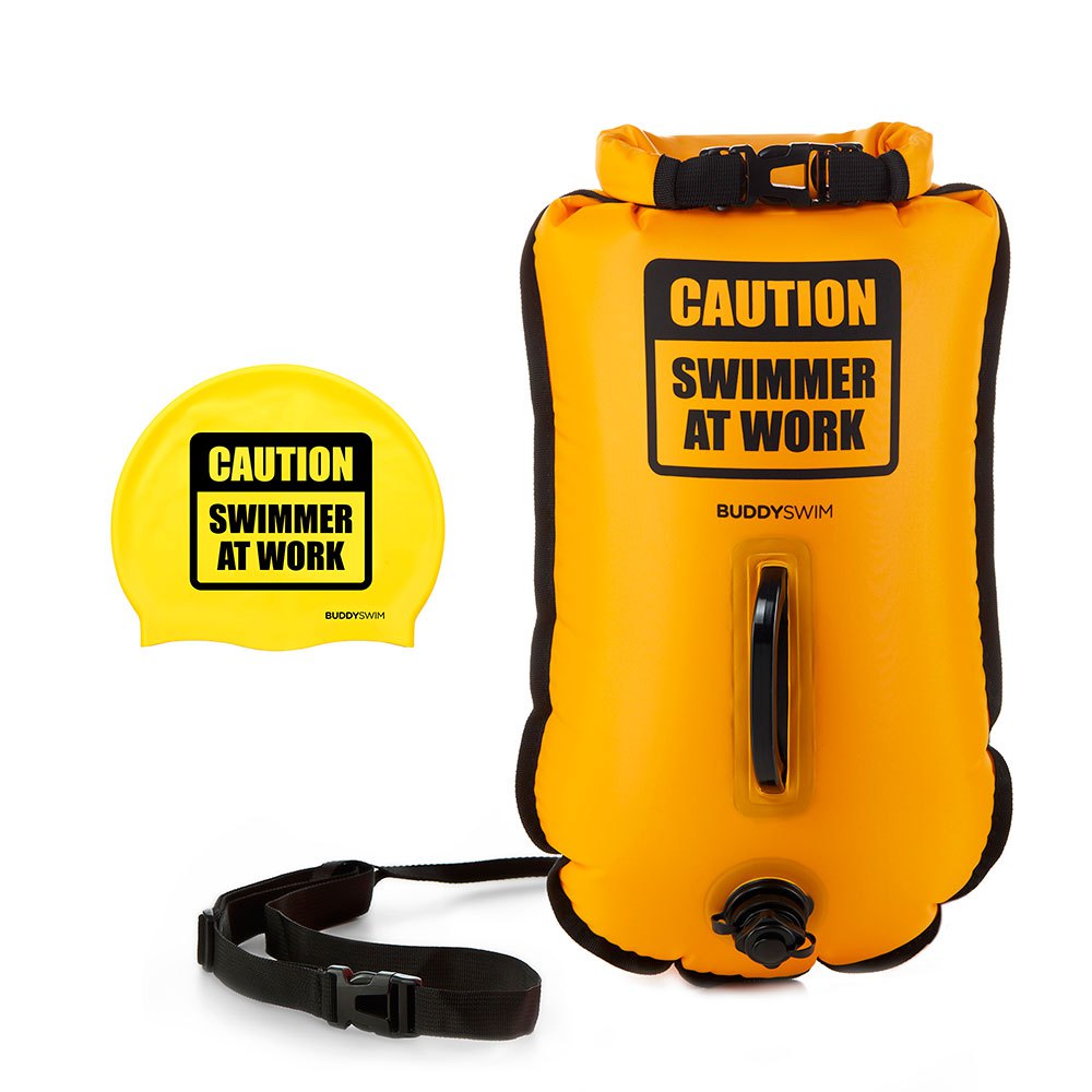 Buddyswim Caution Swimmer At Work Buoy 20l Gelb 20 Liters von Buddyswim