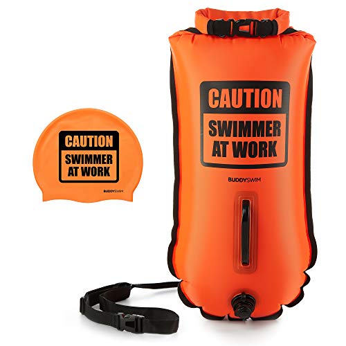 BUDDYSWIM Set Freiwasser-Schwimmboje 28 Liter und Badekappe. Sicherheitsschwimmboje für das Schwimmen im offenen Wasser mit wasserdichtem Beutel und Silikonkappe. Farbe Orange. BUDDYSWIM Set Freiwasser-Schwimmboje 28 Liter und Badekappe. Sicherheitsschwimmboje für das Schwimmen im offenen Wasser mit wasserdichtem Beutel und Silikonkappe. Farbe Orange. von Buddyswim