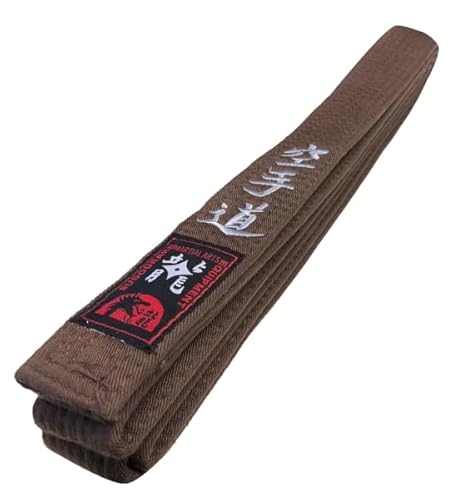 Budodrake Braungurt Bestickt mit Karate-Do (Bestickung in Silber) Karategürtel braun bestickter Karategurt (280) von Budodrake