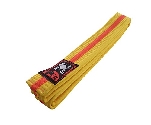 Karategürtel gelb-orange-gelb Mittelstreifen Judogürtel Taekwondogürtel (240) von Budodrake