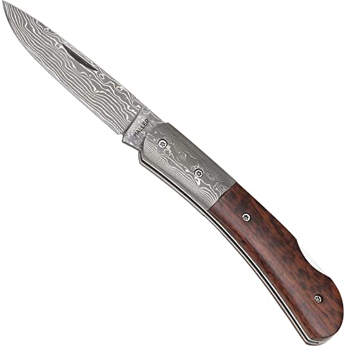 Haller Unisex – Erwachsene Damast-Taschenmesser Schlangenholz, braun, one Size Haller Unisex – Erwachsene Damast-Taschenmesser Schlangenholz, braun, one Size von Budoten