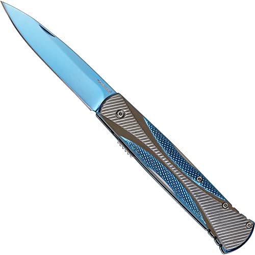 Haller Unisex – Erwachsene Taschenmesser blau eloxiert Messer, one Size von Budoten