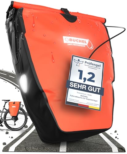 Büchel Fahrradtasche für Gepäckträger I 25.4 L - 100 Prozent Wasserdicht I mit Tragegriff und Schultergurt I Fahrrad Taschen hinten, Rot/Schwarz, 56,5 x 30 x 15 cm Büchel Fahrradtasche für Gepäckträger I 25.4 L - 100 Prozent Wasserdicht I mit Tragegriff und Schultergurt I Fahrrad Taschen hinten, Rot/Schwarz, 56,5 x 30 x 15 cm von Büchel