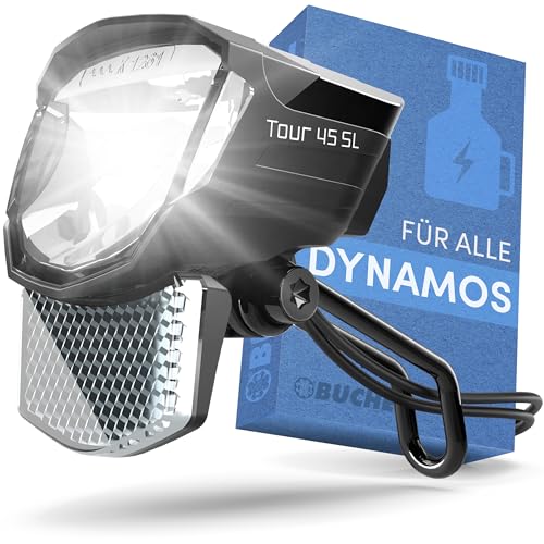 BÜCHEL Tour Dynamo Lampe mit Standlicht und StVZO Zulassung I 45 LUX Fahrradlampe vorne, LED Standlicht, Fahrrad Scheinwerfer, LED Fahrradlicht vorne, Schwarz BÜCHEL Tour Dynamo Lampe mit Standlicht und StVZO Zulassung I 45 LUX Fahrradlampe vorne, LED Standlicht, Fahrrad Scheinwerfer, LED Fahrradlicht vorne, Schwarz von Büchel