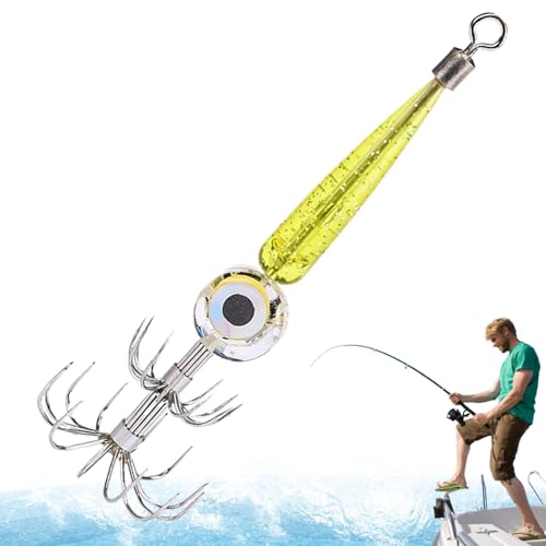 5 Stück Leuchtende Squid Jig Hook,Kunstköder, Angelköder, Tintenfisch-Jig-Haken-Set, Elektronischer Tintenfisch-Köder-Lichthaken von Buerfu