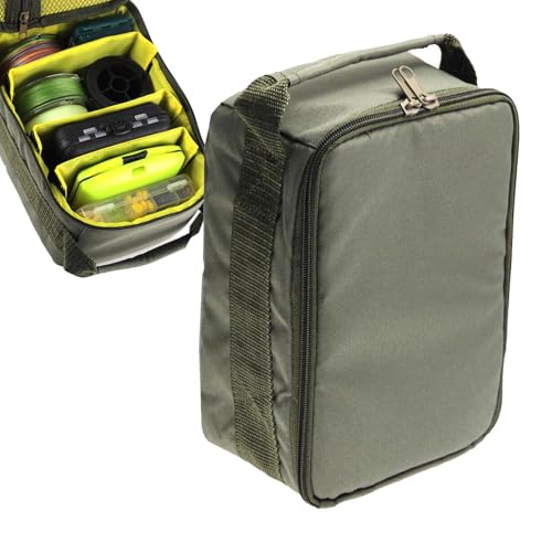 Buerfu Angelrollenetui, Angelrollentasche - Angelrollen-Organizer-Tasche | Tragbare Tasche für Angelrolle und Ausrüstung, große Kapazität, multifunktionale Aufbewahrungstasche für Angelrollen von Buerfu