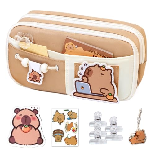 Buerfu Capybara Federmäppchen, Niedliche Federmäppchen, Capybara Federmäppchen Mit Capybara Clip Aufklebern,ästhetisches Federmäppchen Für Und Mädchen Buerfu Capybara Federmäppchen, Niedliche Federmäppchen, Capybara Federmäppchen Mit Capybara Clip Aufklebern,ästhetisches Federmäppchen Für Und Mädchen von Buerfu
