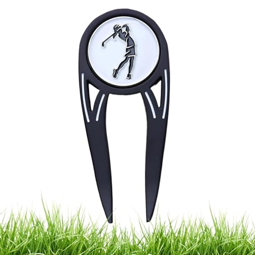 Buerfu Golf Pitchgabel und Ballmarker, Ballmarker, magnetisches Metall-Pitchgabel-Reparaturwerkzeug, grünes Pitchgabel für Golf von Buerfu