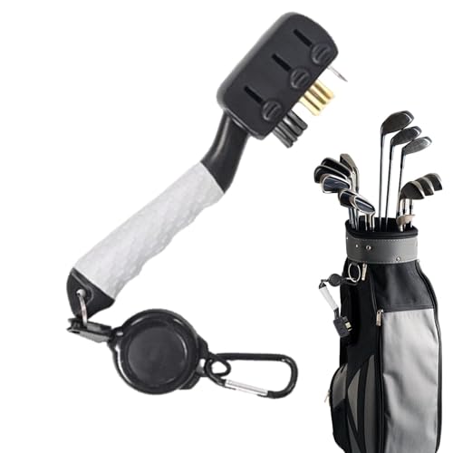 Buerfu Golfballreiniger,Golfrillenreiniger - Golfschläger-Schrubbbürste zum Reinigen | Golfschläger-Rillen-Peeling, praktisches Golf-Werkzeug mit Karabinerhaken, ergonomisch geformte von Buerfu