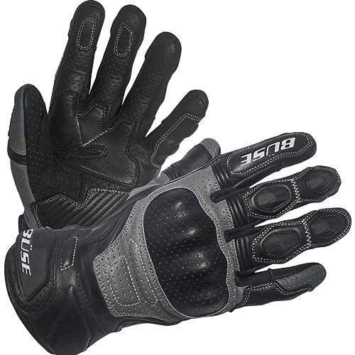 Büse Miles perforierte Motorrad Handschuhe (Black/Gray,9) von Büse