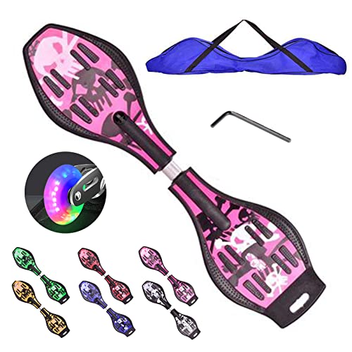 Bueuwe Waveboard Kinder ab 10 Jahre, Snakeboard mit Leuchtrollen, Street Waveboards mit Tasche und Zubehör, Skateboard für Mädchen und Junge, 86,5x22,5x12 cm,Rosa Bueuwe Waveboard Kinder ab 10 Jahre, Snakeboard mit Leuchtrollen, Street Waveboards mit Tasche und Zubehör, Skateboard für Mädchen und Junge, 86,5x22,5x12 cm,Rosa von Bueuwe