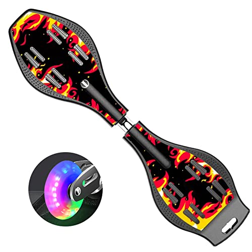 Waveboard Kinder ab 10 Jahre, Streetsurfing Snakeboard Waveboards mit Leuchtrollen, Skateboard für Kinder und Jugendliche, Bis 129 kg, 87x23x12,5 cm,Rot Waveboard Kinder ab 10 Jahre, Streetsurfing Snakeboard Waveboards mit Leuchtrollen, Skateboard für Kinder und Jugendliche, Bis 129 kg, 87x23x12,5 cm,Rot von Bueuwe