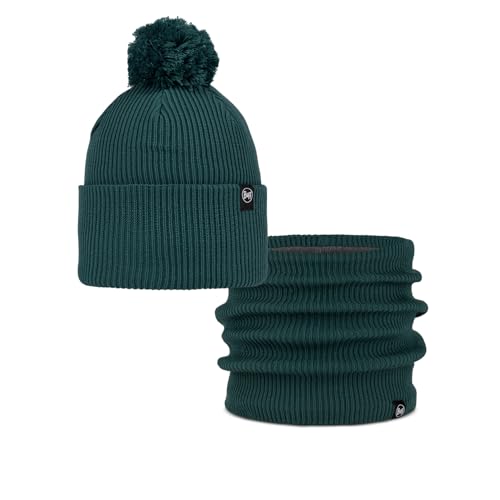 Buff® Bundle Knitted Mütze Renvi Silversage Verde und Knitted & Fleece Neckwarmer Renvi Silversage Verde Einzelgröße Erwachsene von Buff