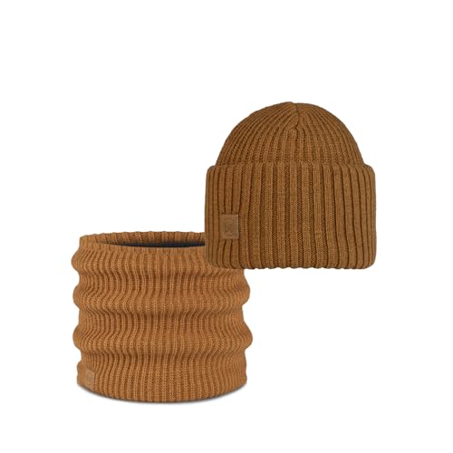 Buff Bundle of Knitted Mütze Rutger Copper und Knitted & Fleece Neckwarmer Rutger Copper Einzelgröße Erwachsene Buff Bundle of Knitted Mütze Rutger Copper und Knitted & Fleece Neckwarmer Rutger Copper Einzelgröße Erwachsene von Buff