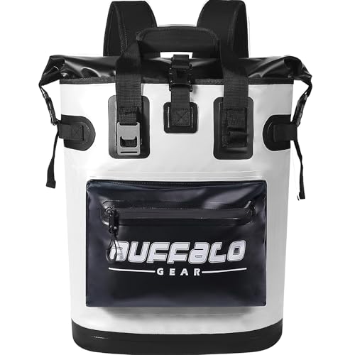 Kühlrucksack, 48 Dosen, 32 Qt, isolierter Rucksack, Kühler für Outdoor-Abenteuer, leicht, tragbar, wasserdicht, isolierte Kühltasche, weiß von Buffalo Gear