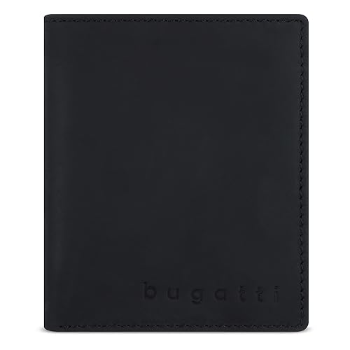 bugatti Luca Portemonnaie mit Klappe und RFID-Schutz, Geldbörse aus echtem Leder, schwarz bugatti Luca Portemonnaie mit Klappe und RFID-Schutz, Geldbörse aus echtem Leder, schwarz von bugatti
