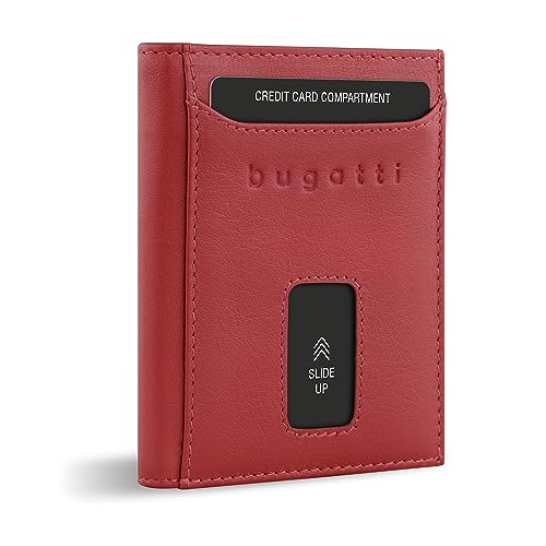 bugatti Secure Slim Mini Börse Spezial mit RV-Münzfach und RFID-Schutz aus Leder, rot bugatti Secure Slim Mini Börse Spezial mit RV-Münzfach und RFID-Schutz aus Leder, rot von bugatti