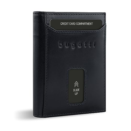 bugatti Secure Slim Mini Börse aus Leder mit RFID-Schutz, Slim Wallet, Kartenetui, schwarz bugatti Secure Slim Mini Börse aus Leder mit RFID-Schutz, Slim Wallet, Kartenetui, schwarz von bugatti