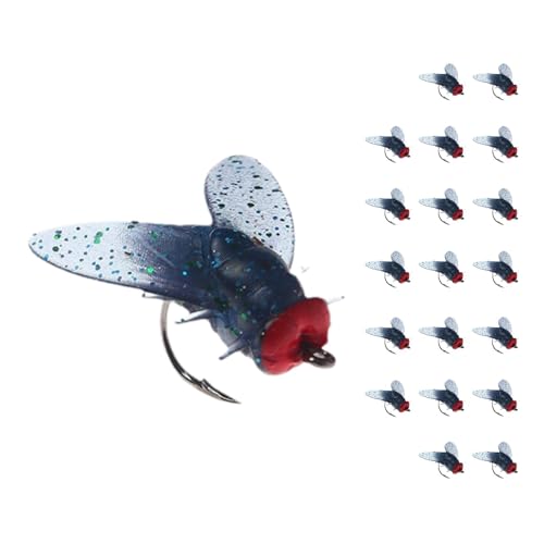20-teiliges Bionic Fliegenfischer-Köder-Set – Trockenfliegen-Spinner, Schwimmköder, Angelzubehör, Fliegenhaken, Weicher Köder, Fügen Sie Fischlockstoff-Angelausrüstung Mit Geschärftem Haken Hinzu von Buhjnmik