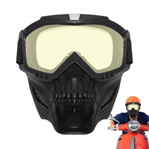 Buhjnmik Motorradbrille mit abnehmbarer Gesichtsmaske,Skibrille | Airsoft-Brillenmaske | Beschlagfreie, warme Schutzbrille, Airsoft-Schutzbrille, Maske, Dirtbike, ATV, Motocross-Brille für Männer, von Buhjnmik