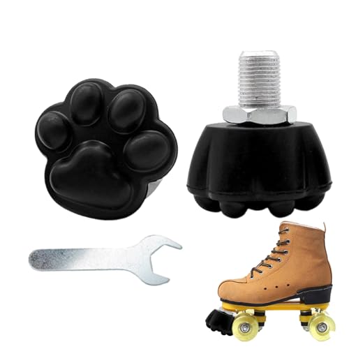 Buhjnmik Staustopfen für Rollschuhe,Rollschuh-Zehenstopper | 2X Gummi-Quad-Skates-Klemmstopfen mit Schraubenschlüssel,Verstellbare Bremsblockstopper, Rollschuhbremse, Rollschuhzubehör für von Buhjnmik