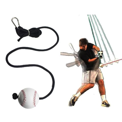 Buhygn Baseball -Swing -Trainer, Swing Trainer mit Seilbaseball, Badeform -Trainingsseil, Safes, die ausgebildet sind, überall üben, 3 Meter Seil, 7,2 Ball für Erwachsene von Buhygn