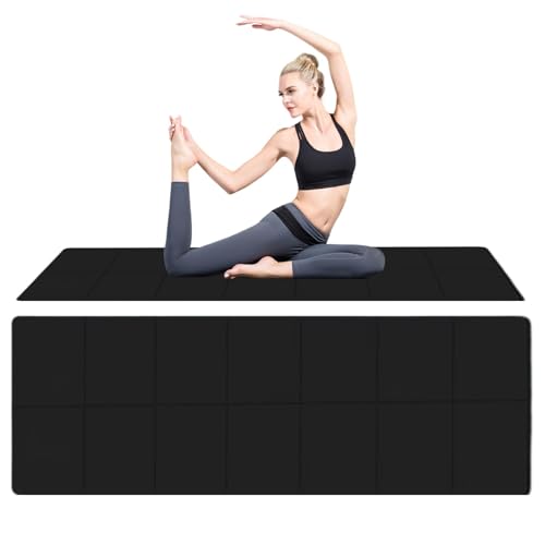 Yoga- und Trainingsmatte, Trainings- und Trainingsbodenmatte, Trainingsmatte, leicht zu verstauen, mühelose Wartung, 183 x 61 x 0,4 cm, Grau/Lila/Schwarz für Fitnessstudio von Buhygn