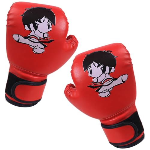 Kids Boxing Gloves, Cartoon PU Leather Training Gloves, Protective Punching Gloves for Kickboxing, Muay Thai, MMA, Home Gym Sparring Equipment for Boys & Girls, 6.69x9.84 Inches von Buhyujkm