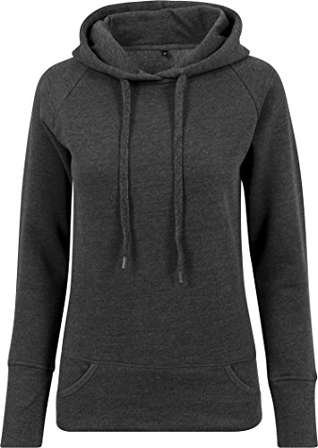 Build Your Brand Damen By043-ladies Cuff Pockets Hoody, Charcoal, M EU von Build Your Brand