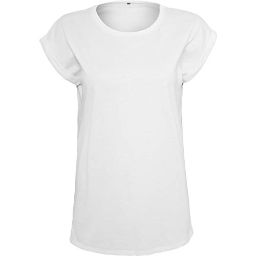 Build Your Brand Damen Ladies Extended Shoulder Tee T-Shirt, Weiß, M EU von Build Your Brand