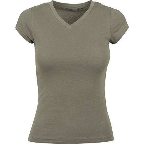 Build Your Brand Damen BY062-Ladies Basic Tee T-Shirt, Olive, L von Build Your Brand