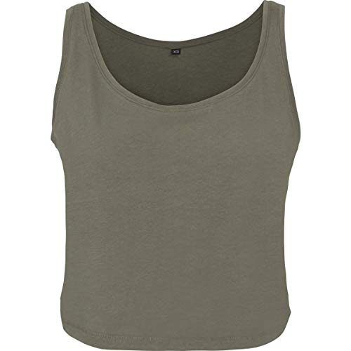 Build Your Brand Damen BY051-Ladies Oversized Tanktop T-Shirt, Olive, S von Build Your Brand